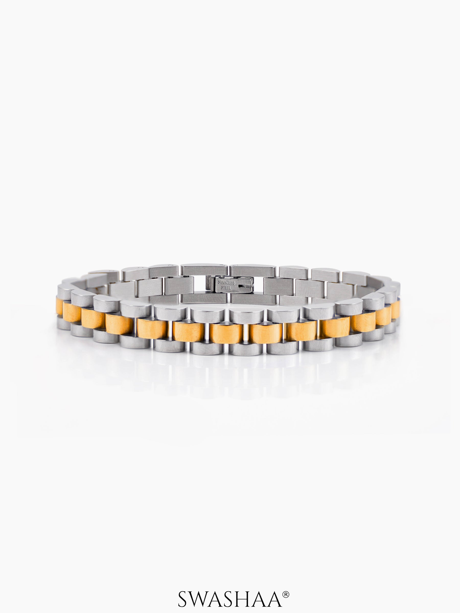 Valdez Silver 18K Gold Plated Men's Watch Belt Bracelet