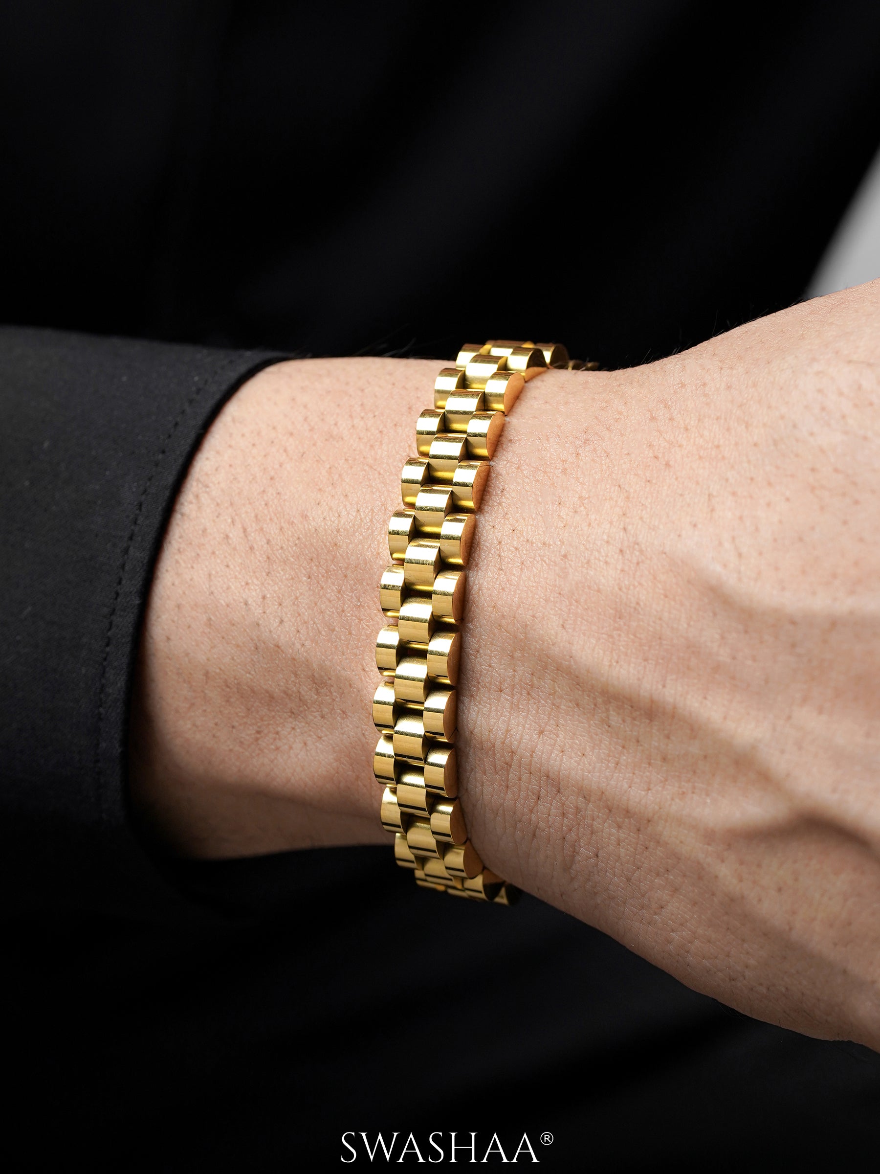 Valdez 18K Gold Plated Men's Watch Belt Bracelet