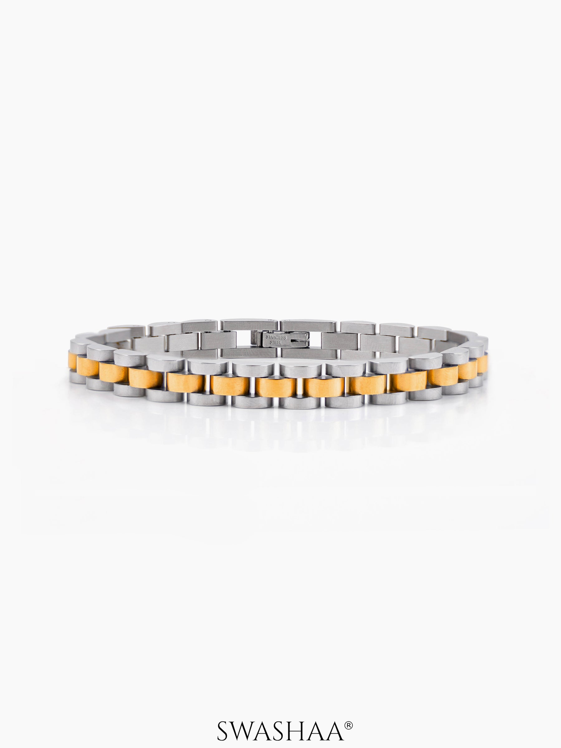 Valdez Silver - 18K Gold Plated Men's Watch Belt Bracelet