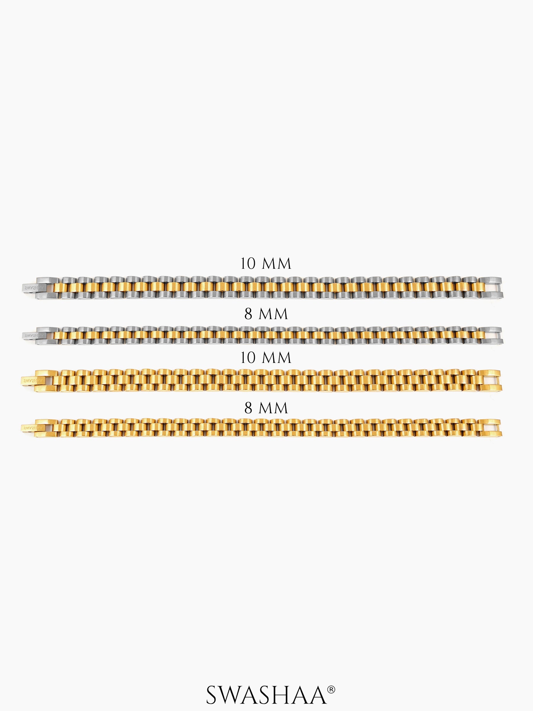 Valdez Silver - 18K Gold Plated-18K Gold Plated Men's Watch Belt Bracelet