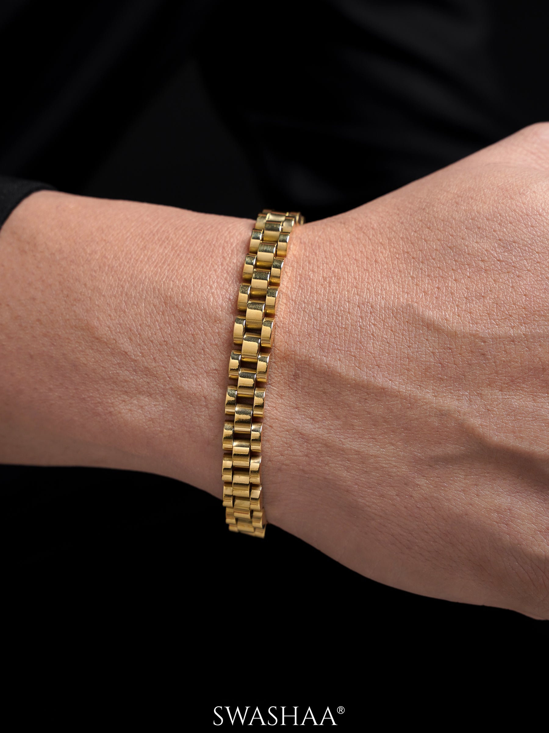 Valdez 18K Gold Plated Men's Watch Belt Bracelet