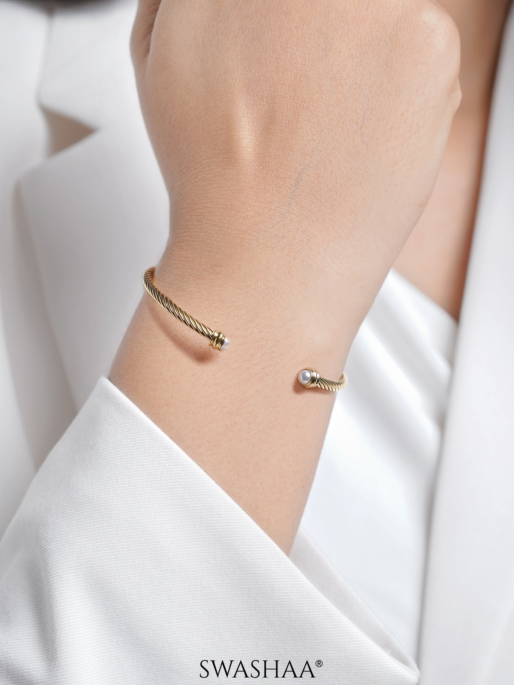 Valencia Twisted 18K Gold Plated Cuff Bracelet