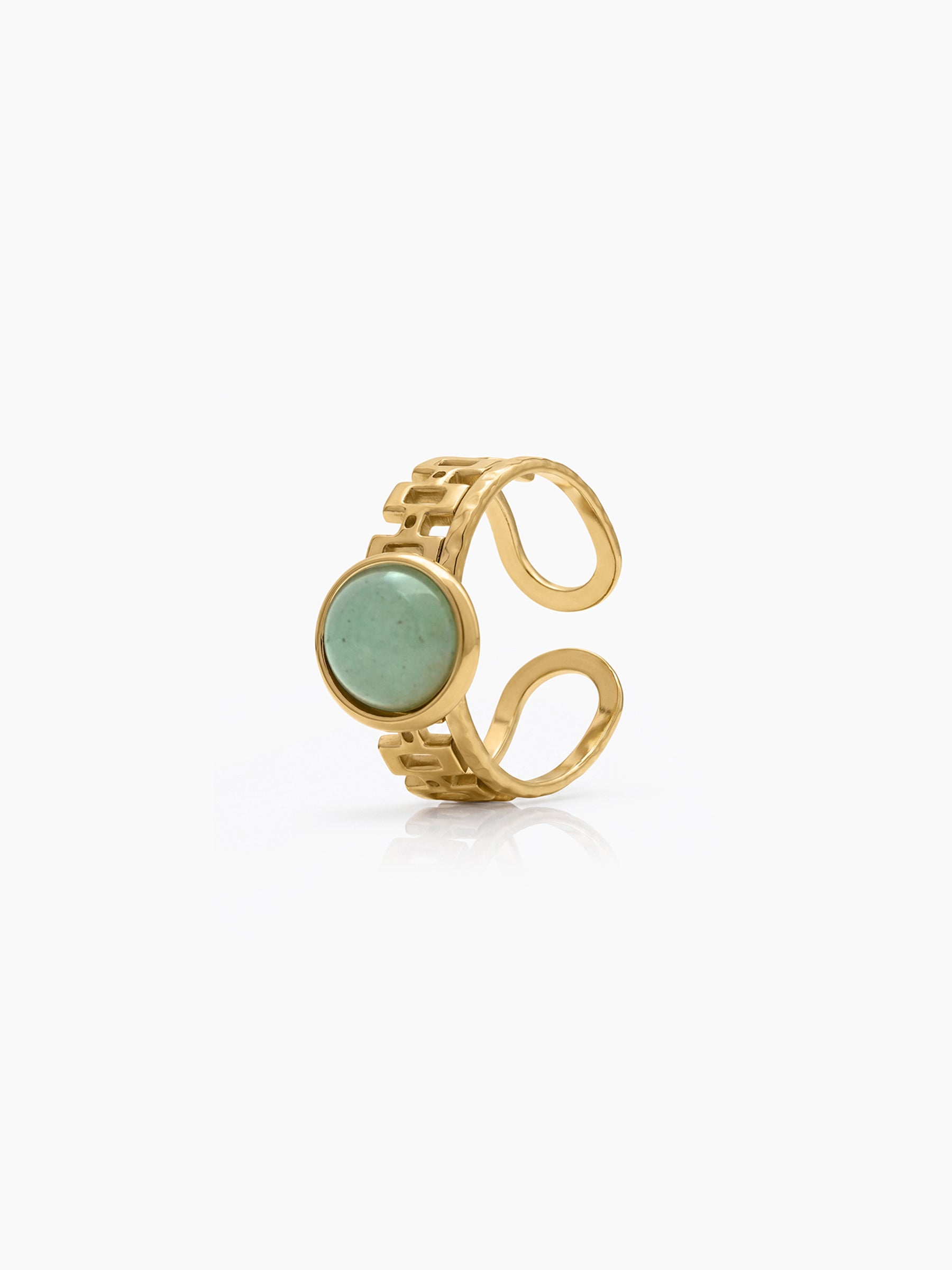 Valentina Green Stone 18K Gold Plated Women's Ring