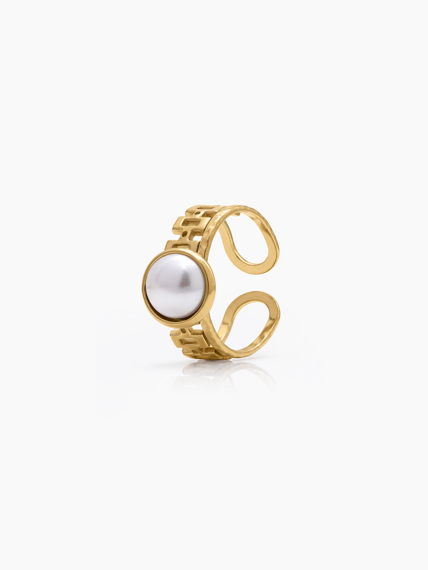 Valentina Pearl White - 18K Gold Plated Women's Ring