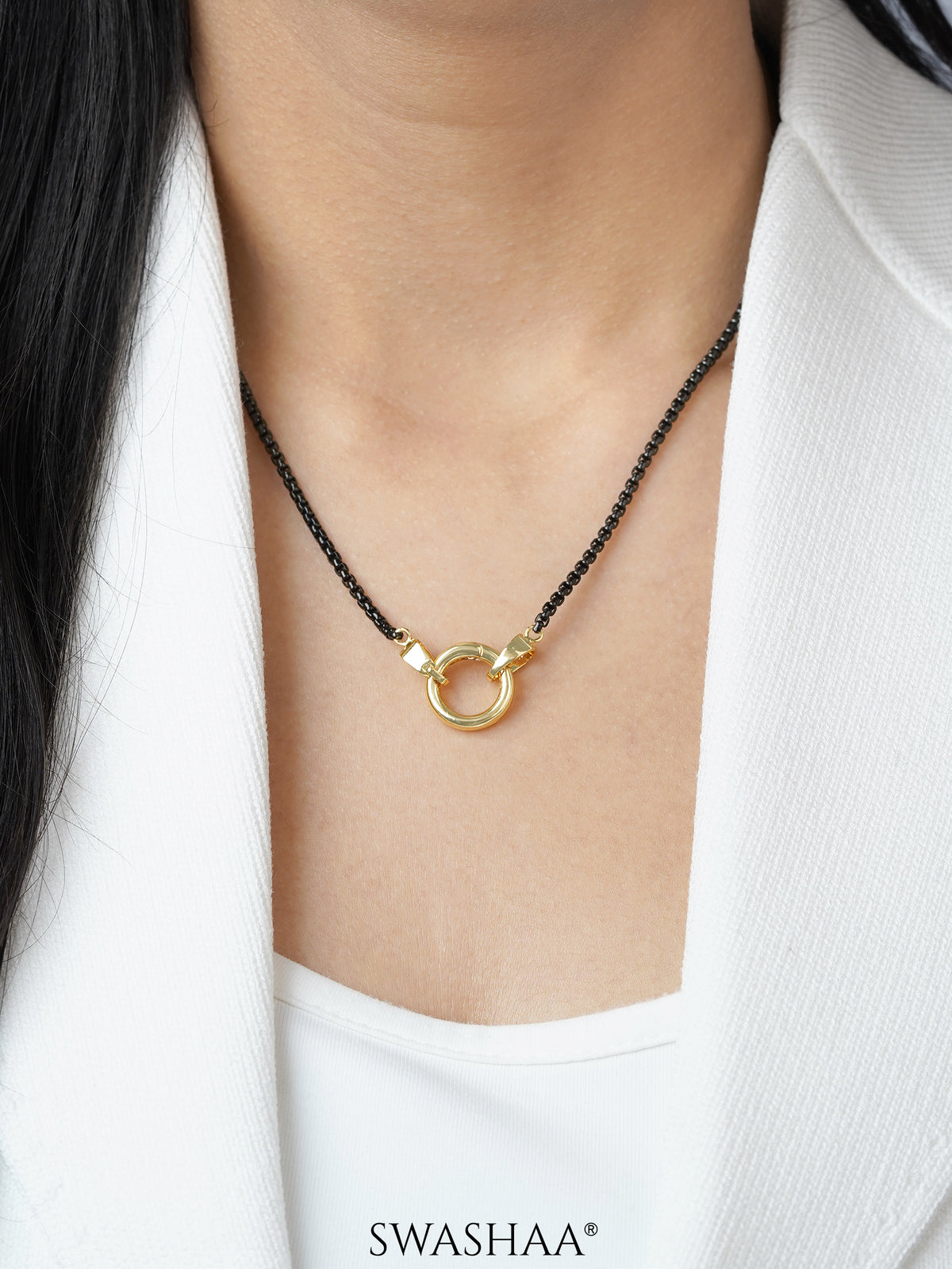Vangie Eternal Ring Amulate Black Box Chain Necklace - Swashaa