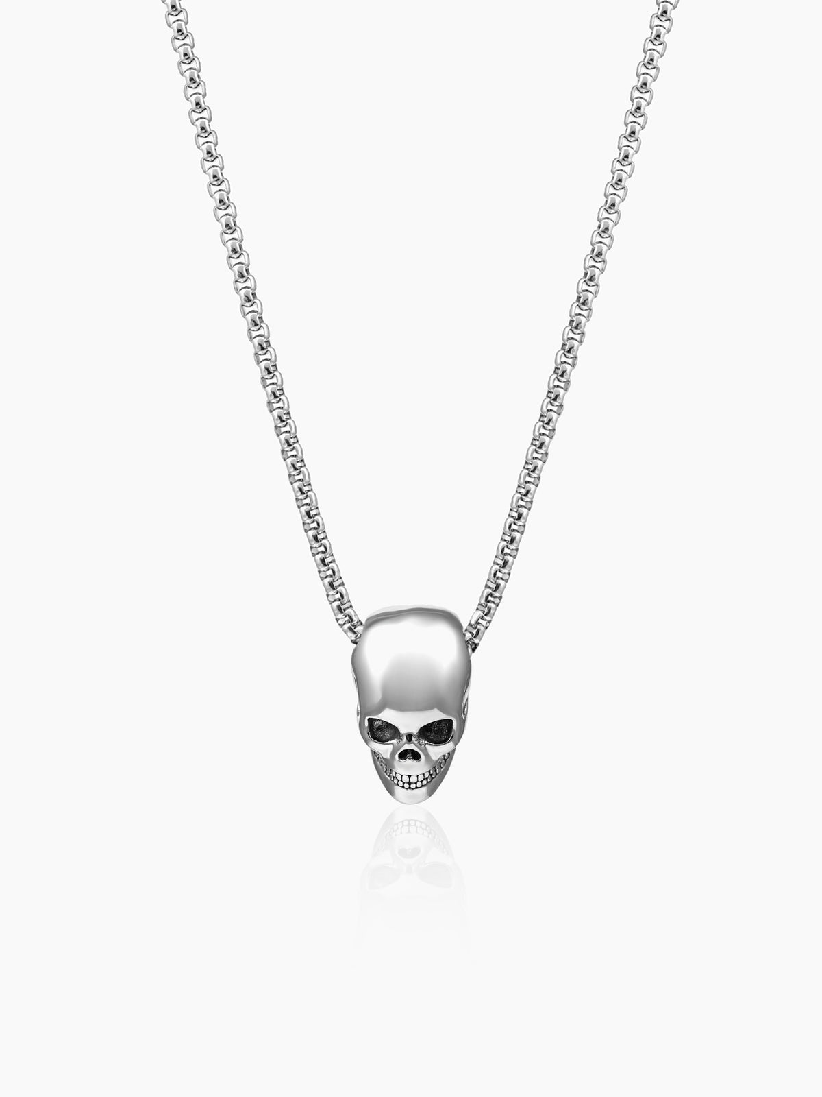 Varek Deathgrin Skull Silver Men's Chain Pendant
