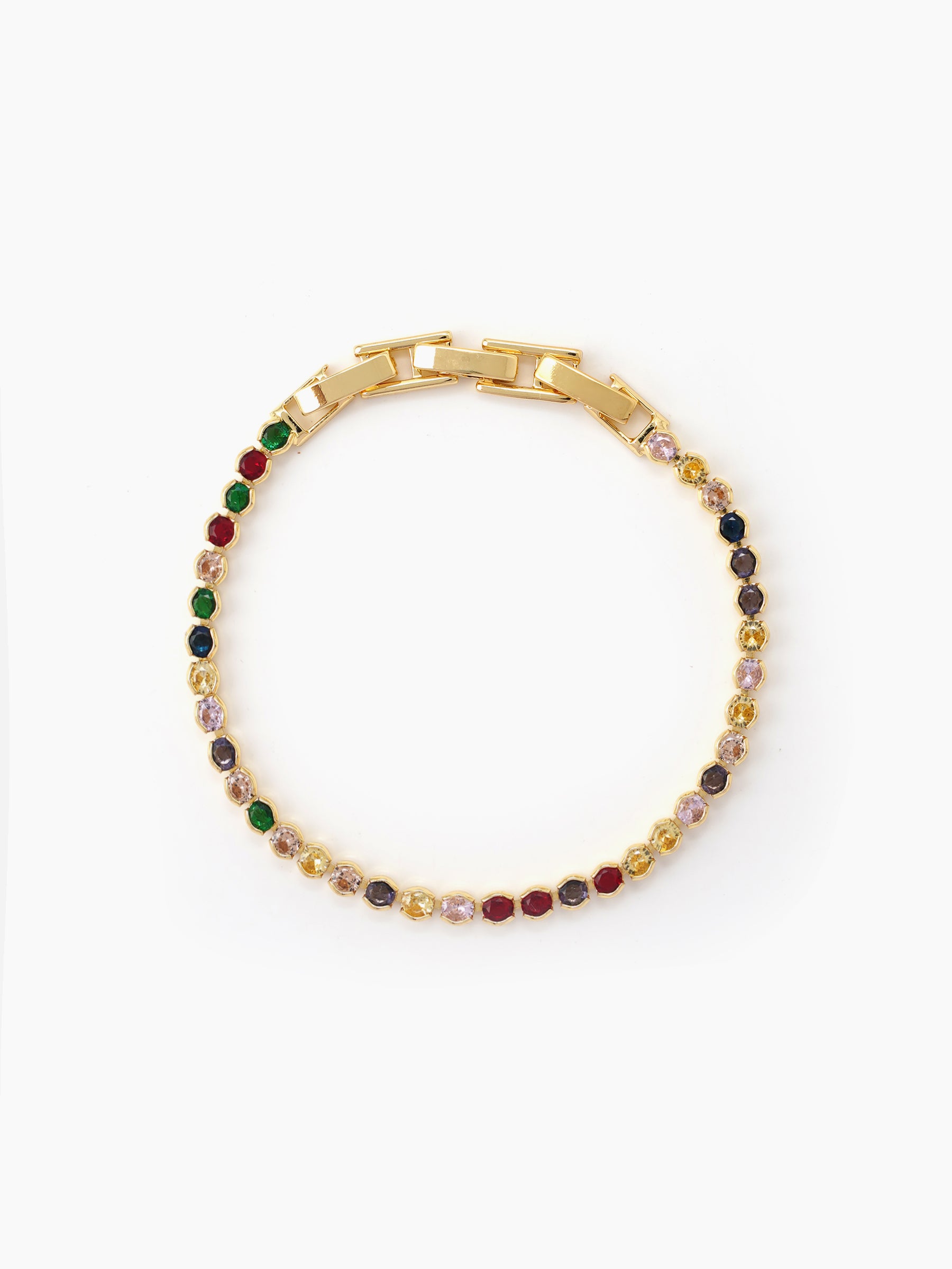 Varnik Diamond Solitaire Multi - 18K Gold Plated Tennis Rakhi