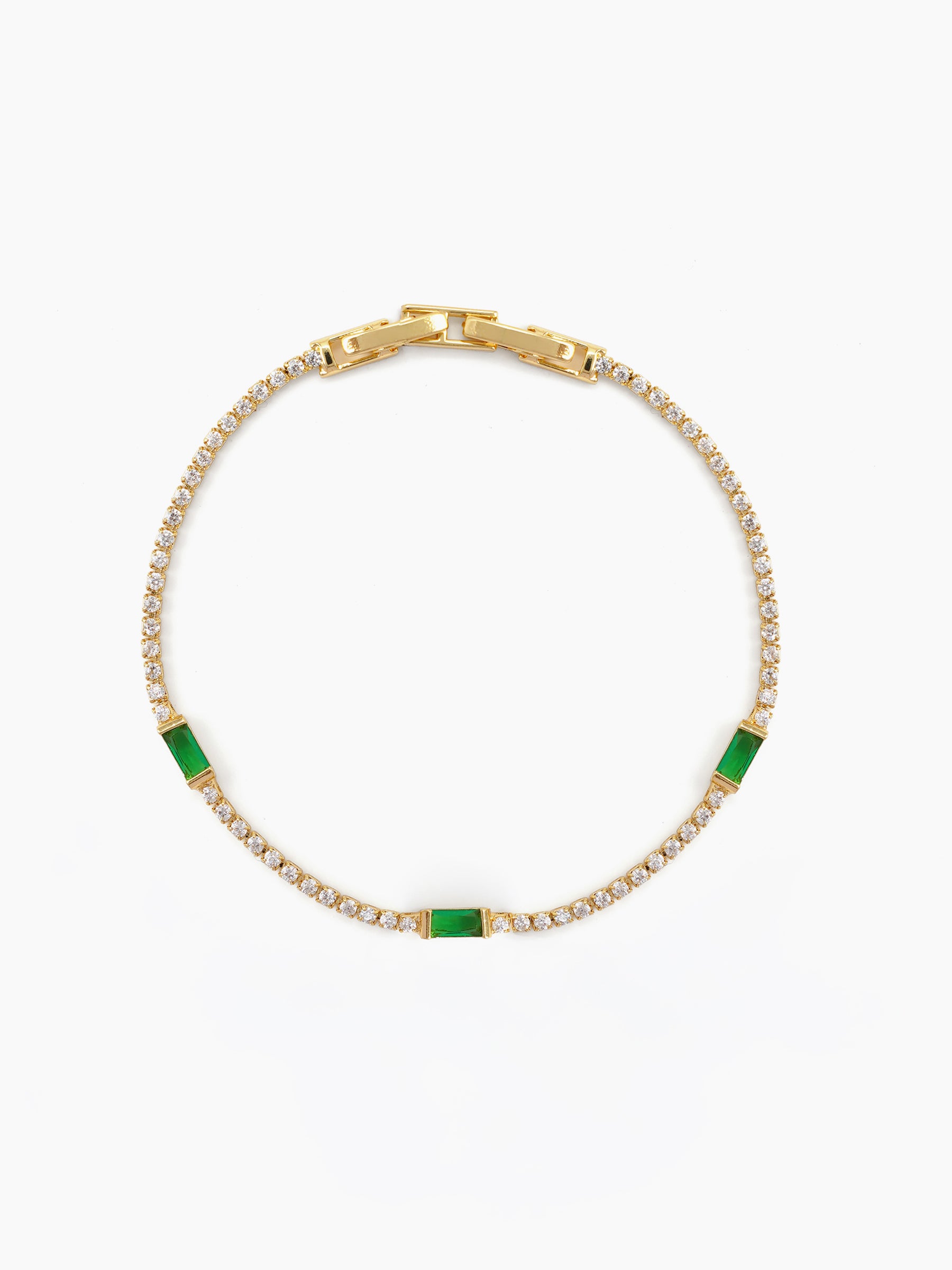 Vedant Green Emerald Diamond 18K Gold Plated Rakhi