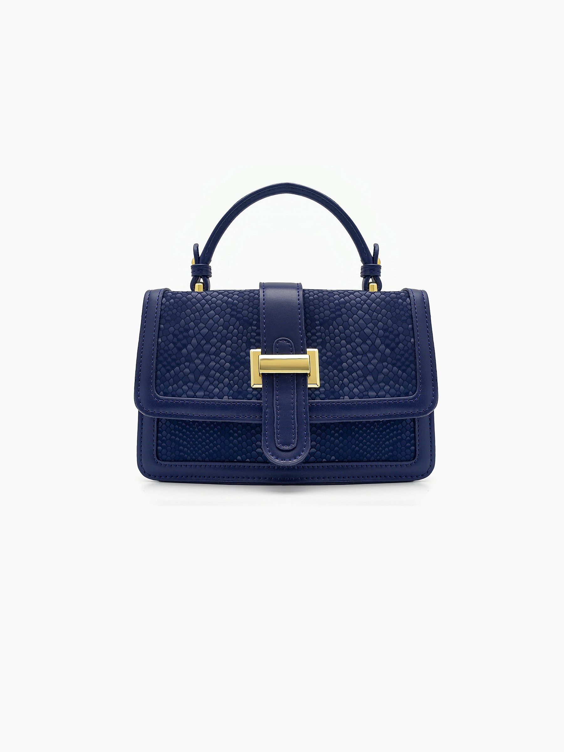 Velmira Navy Blue Luxe Flap Bag - Swashaa