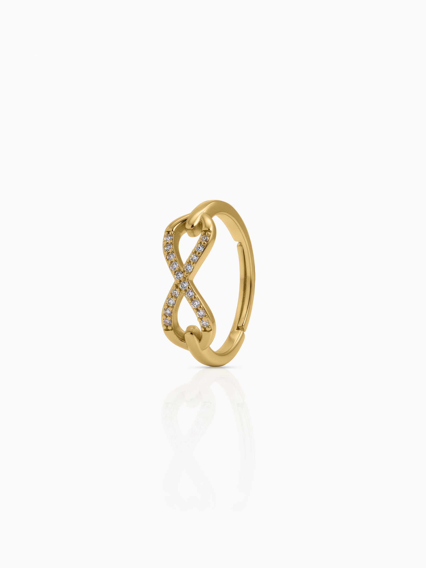 Velnira Infinity Diamond 18K Gold Plated Women's Ring - Swashaa
