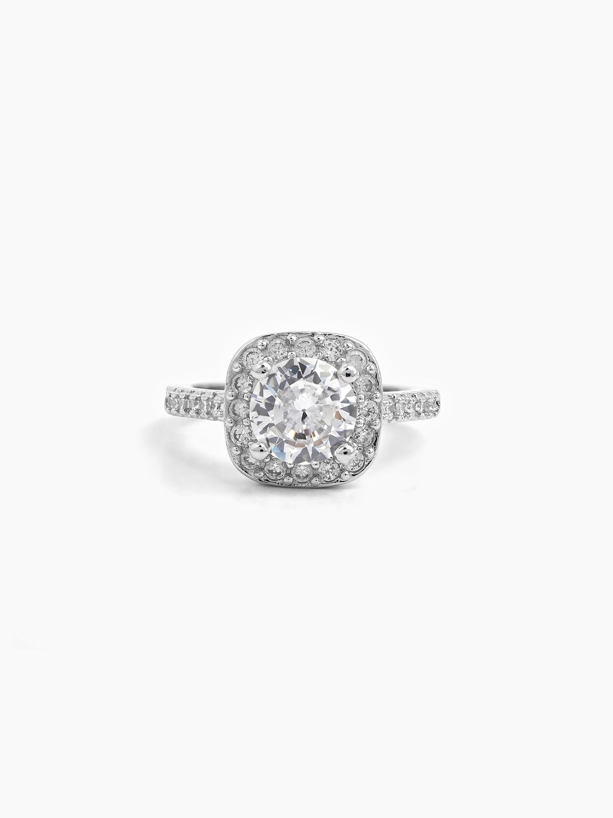 Velora Cushion cut Silver Diamond Solitaire Women's Ring