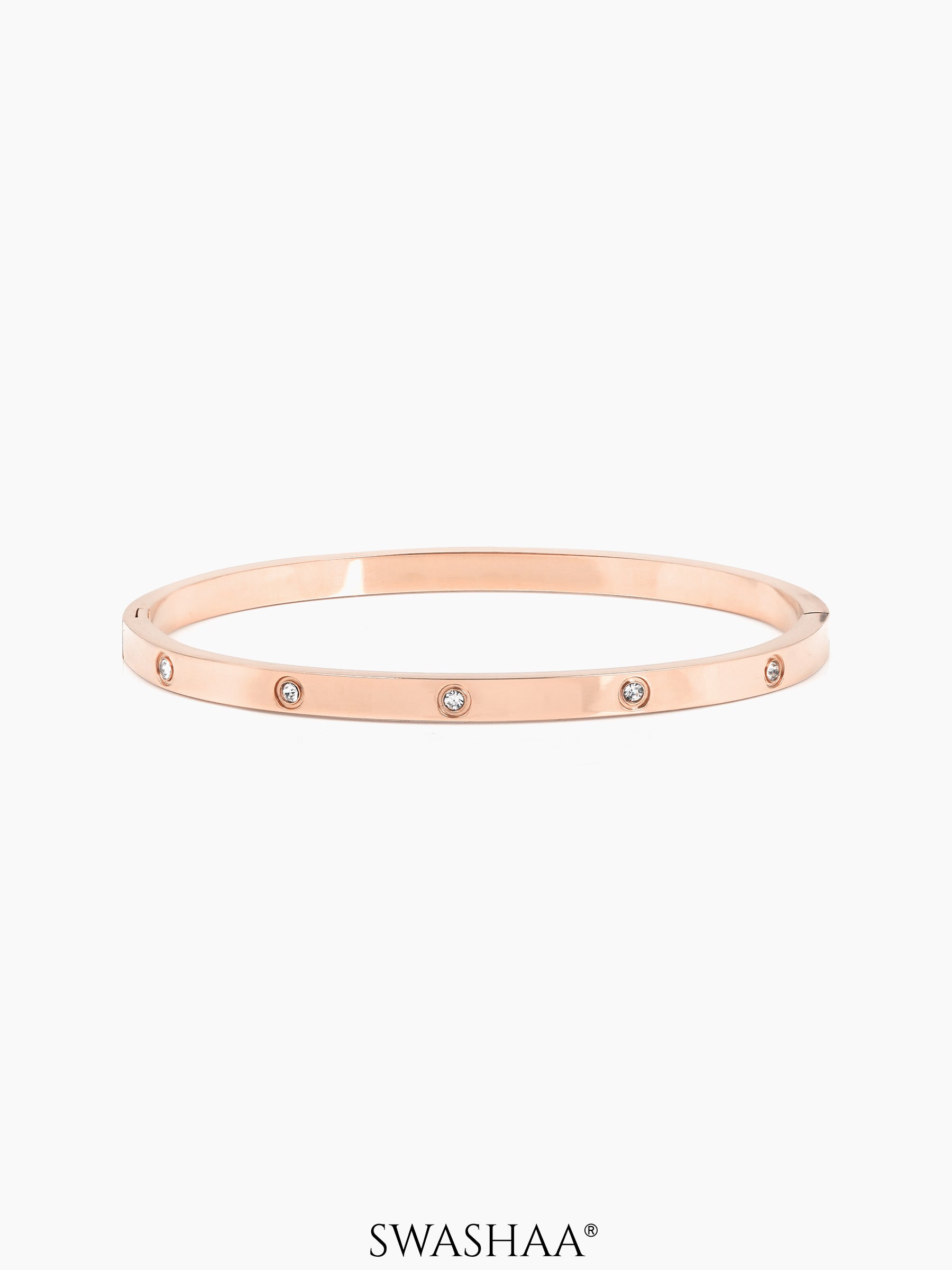Venice Shiny Diamond Band Rosegold Plated Bracelet