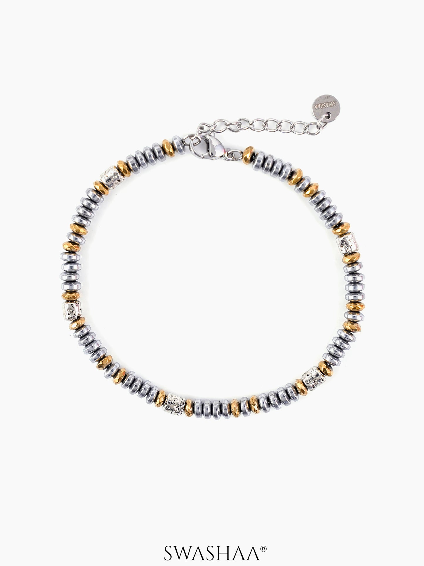 Vienna Metal Beads Silver Men's Bracelet