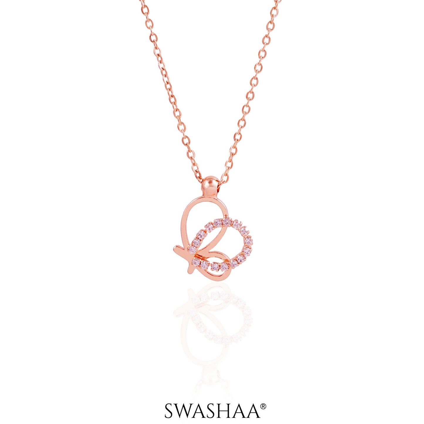 Volar Butterfly Rosegold Plated Necklace