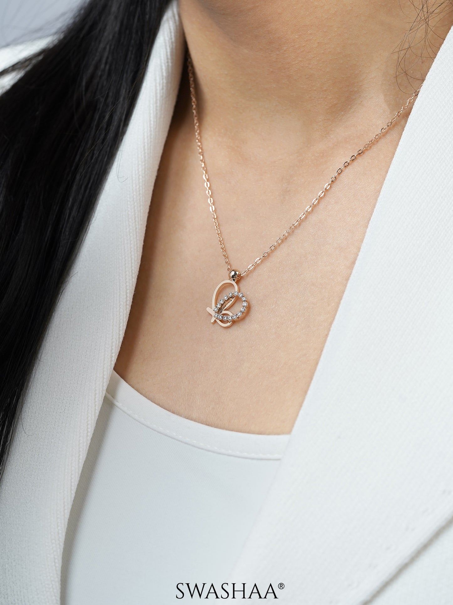 Volar Butterfly Rosegold Plated Necklace