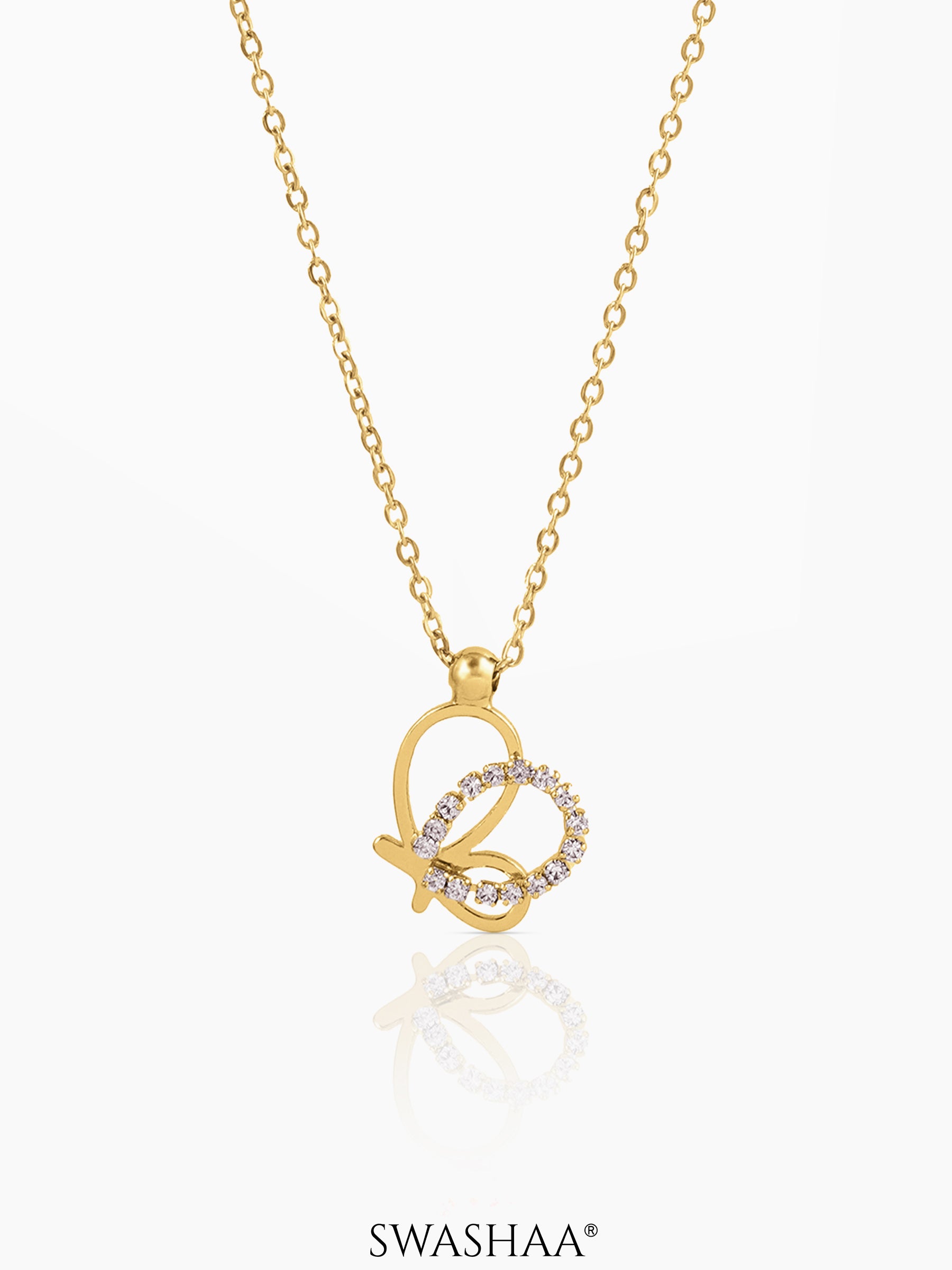 Volar Butterfly Charm 18K Gold Plated Chain Pendant Necklace