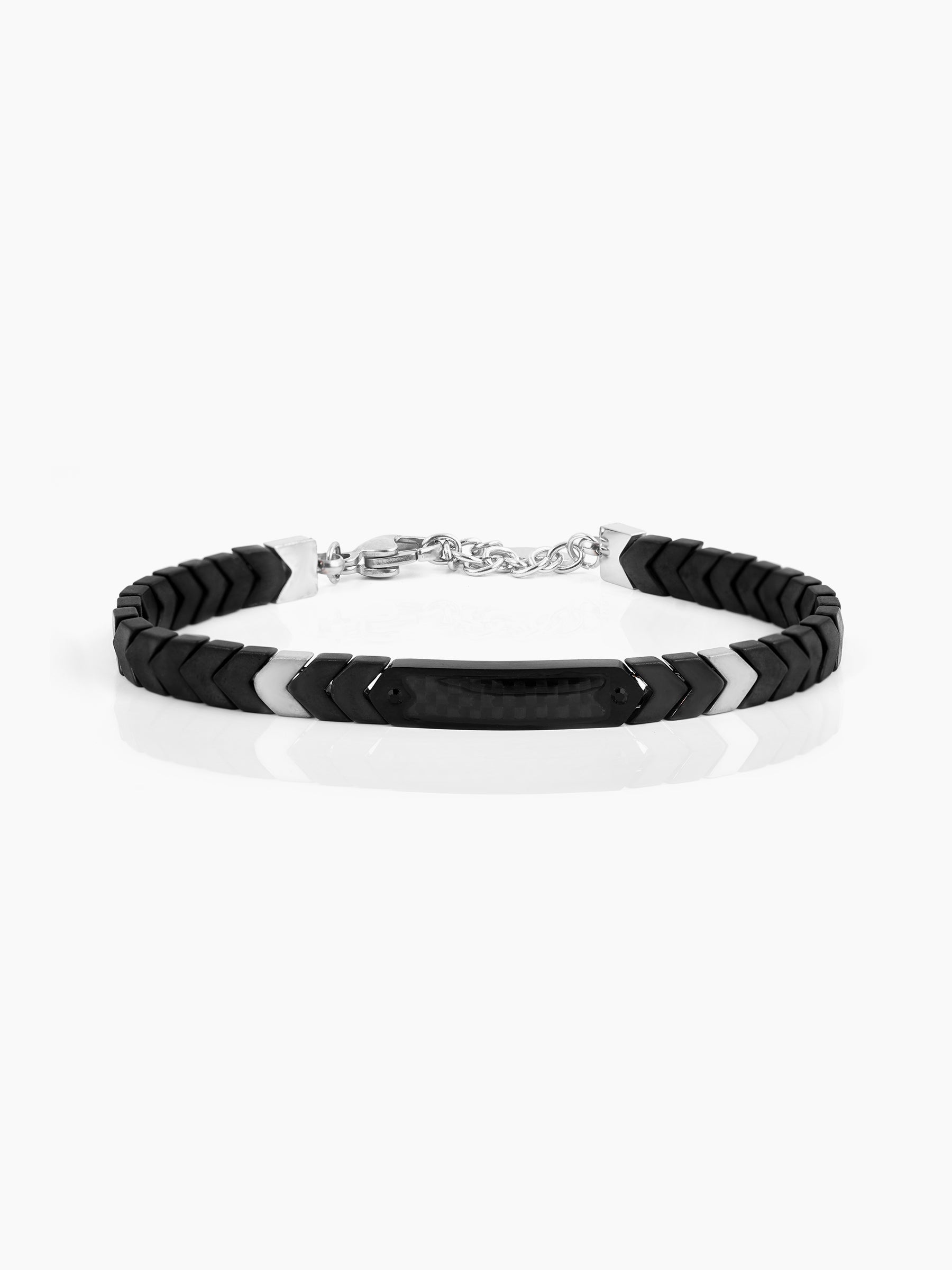Warsaw Chevron Links Black Men's Bracelet