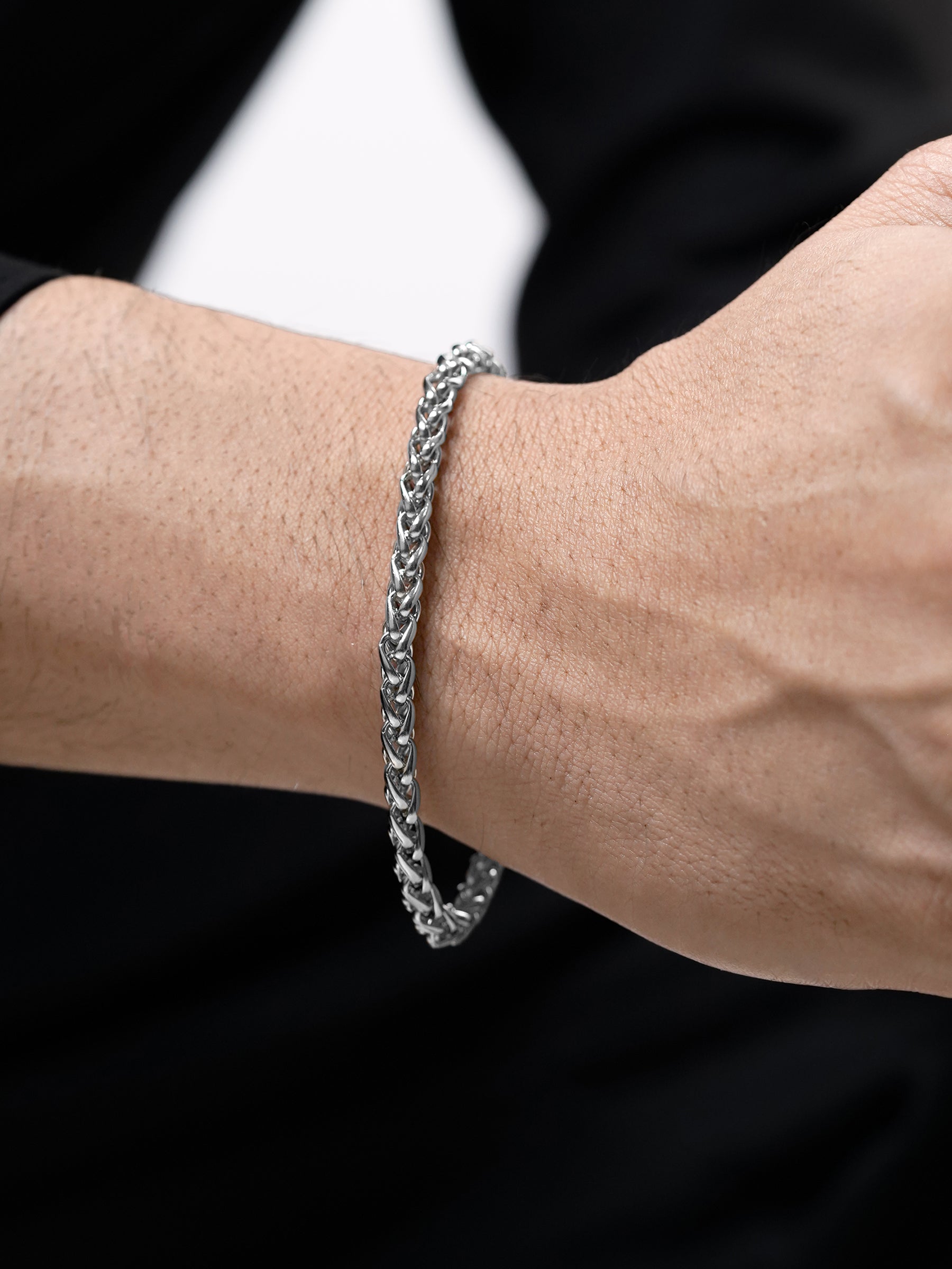 Wheat Chain Silver 5 MM Men's Bracelet
