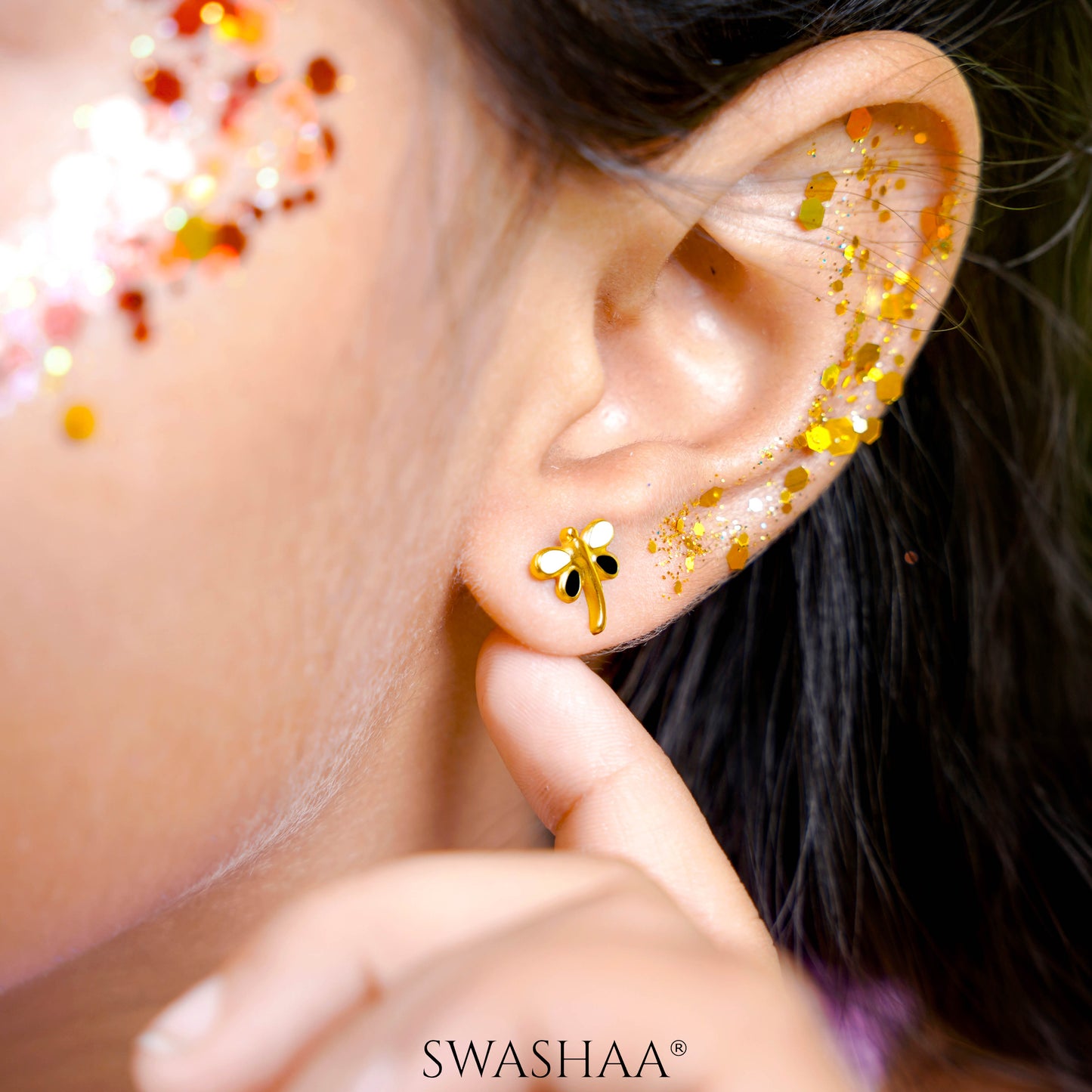 Dragonfly 18K Gold Plated Kid's Earrings