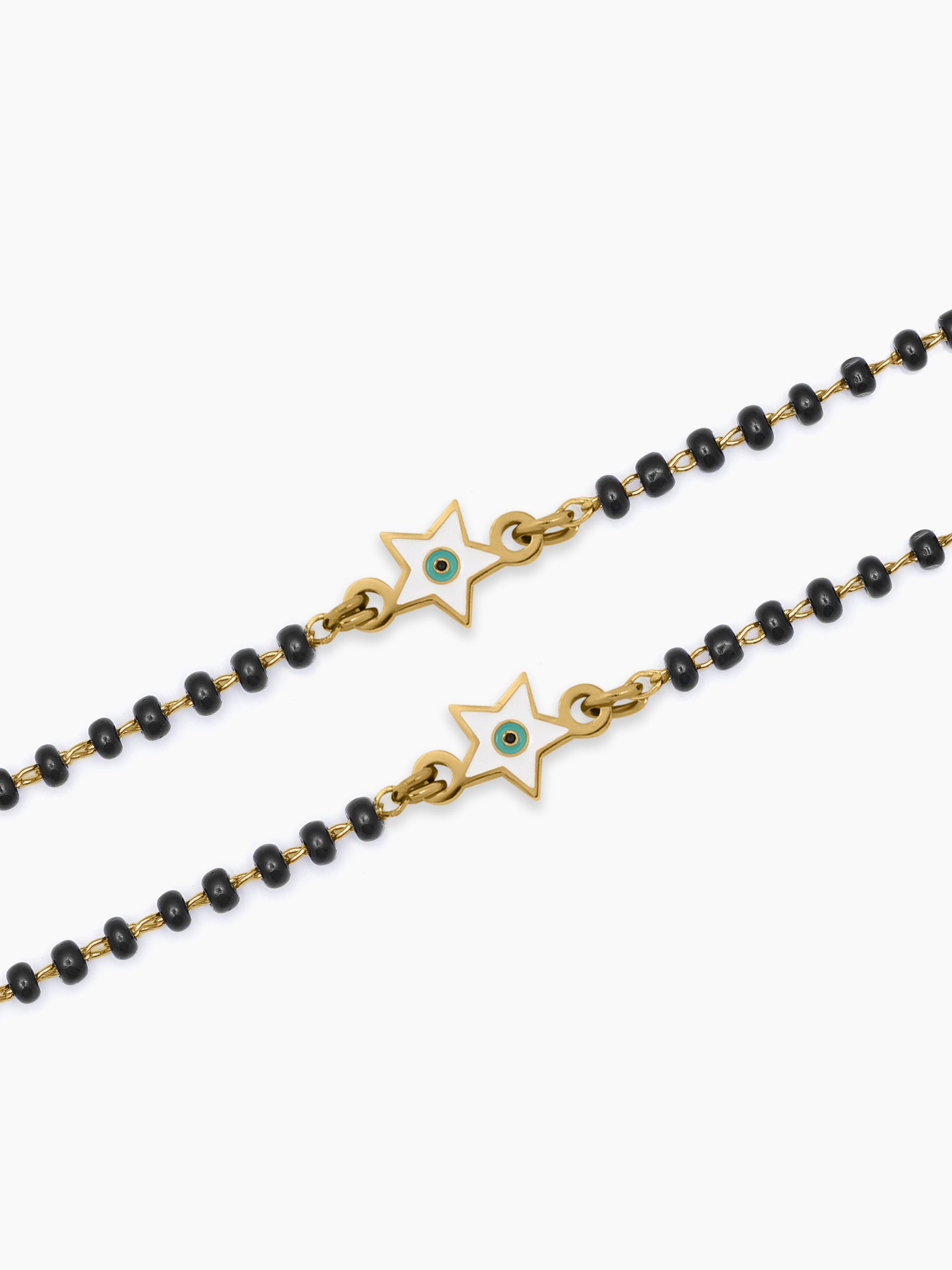 Wish Star Evil Eye Charm 18K Gold Plated Kid's Nazariya Bracelet