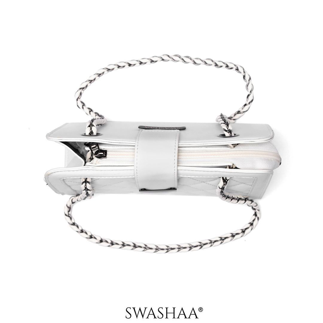 Wren Daisy White Leather Shoulder Bag