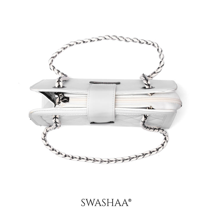Wren Daisy White Leather Shoulder Bag