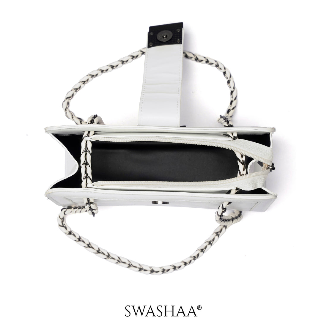 Wren Daisy White Leather Shoulder Bag