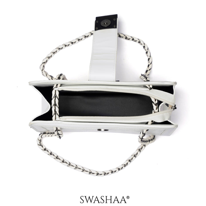 Wren Daisy White Leather Shoulder Bag
