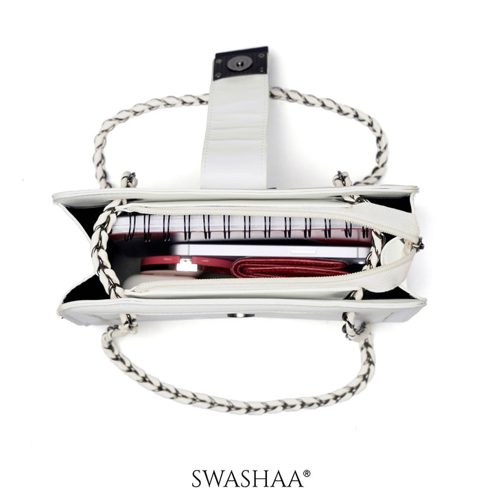 Wren Daisy White Leather Shoulder Bag