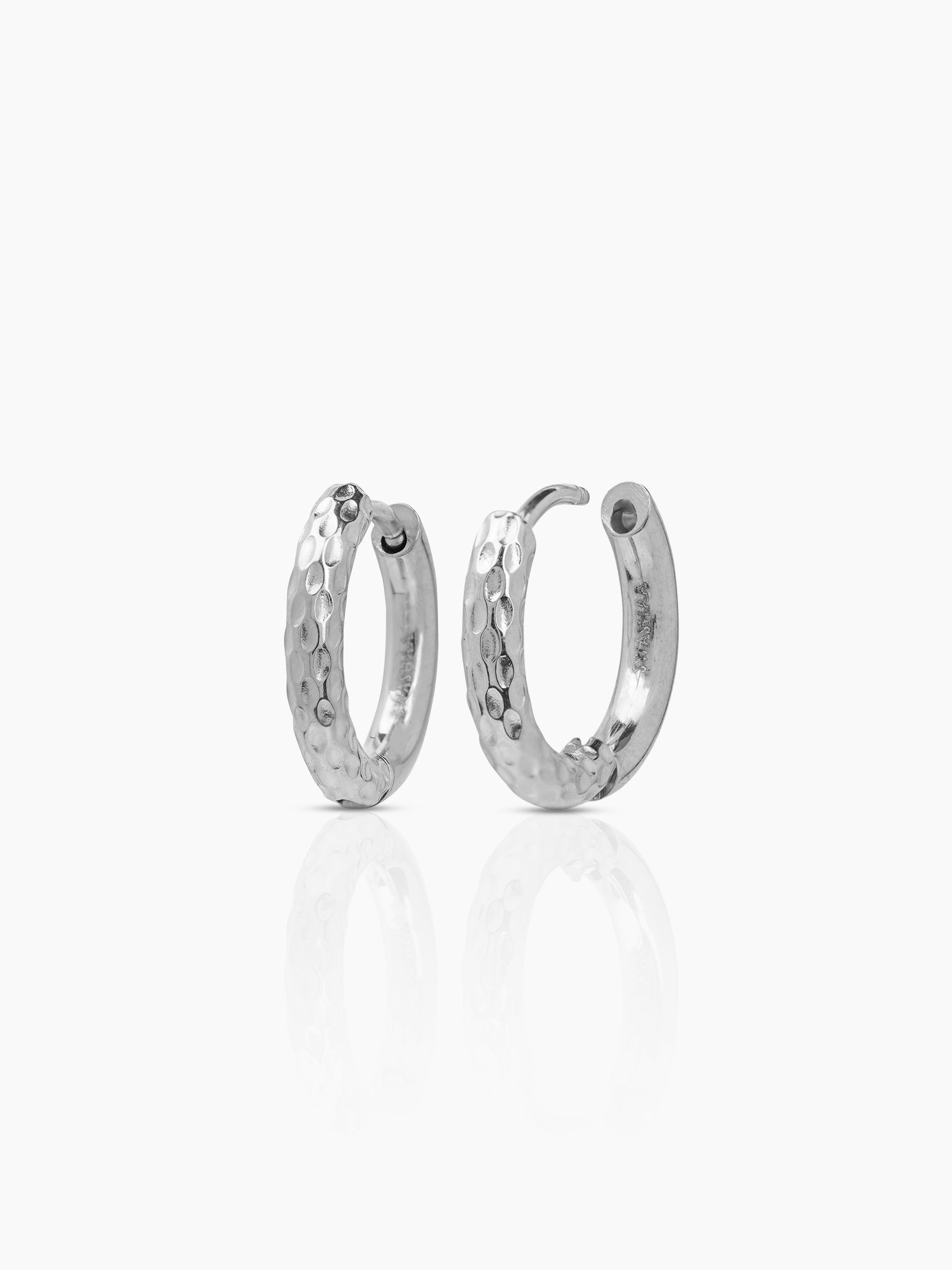 Zarek Textured Silver Men's Hoop Earrings