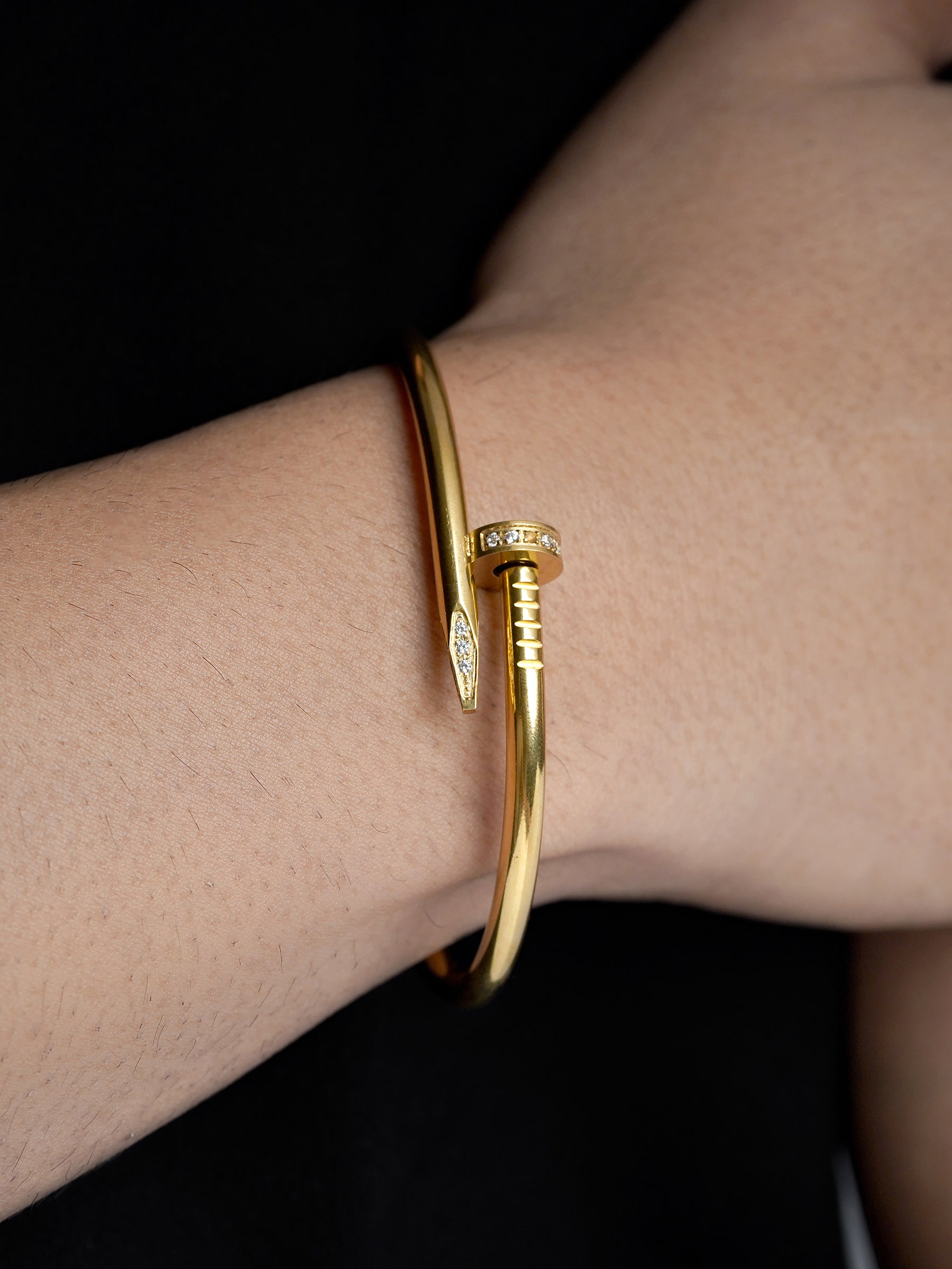Zayden Diamond Nail 18K Gold Plated Men's Bracelet