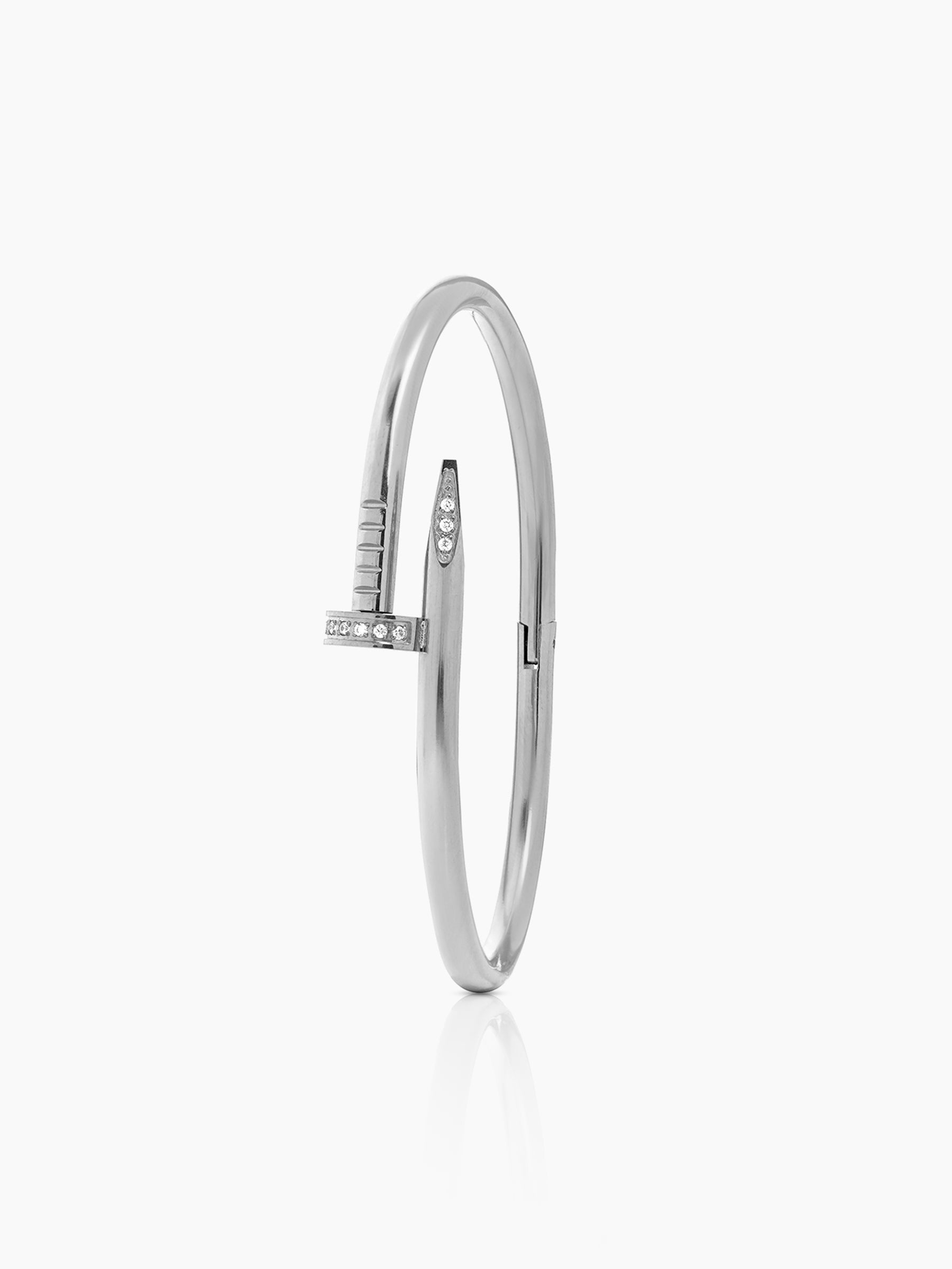 Zayden Diamond Nail Silver Men's Bracelet