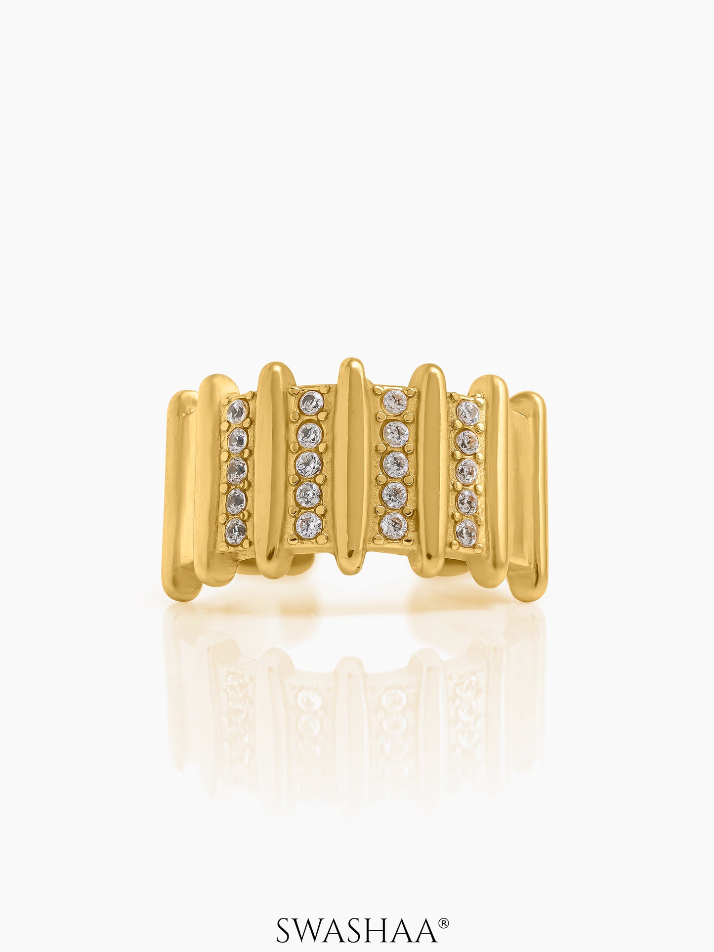 Zelina Ribbed Diamond Ring