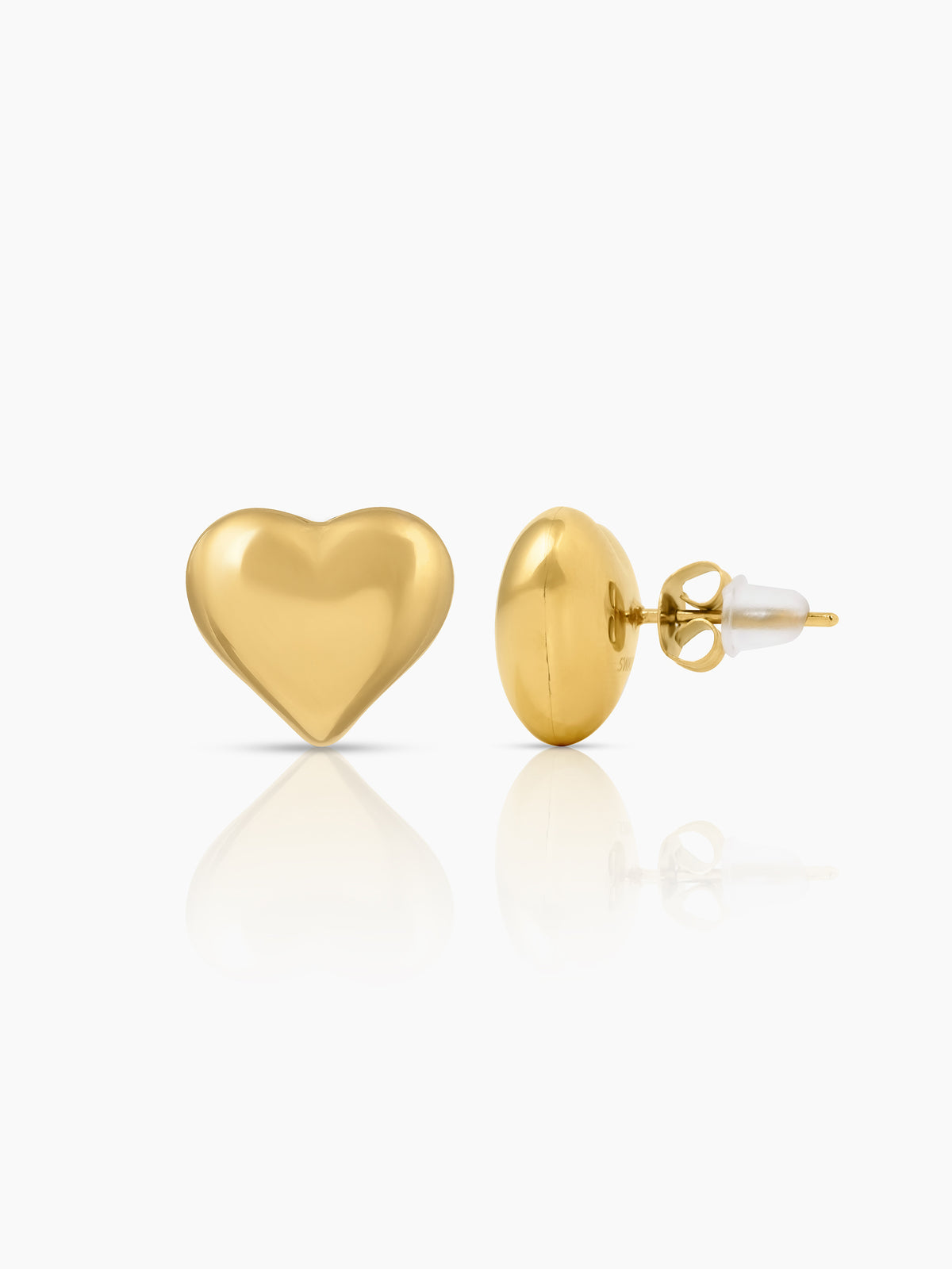 Zena Heart Shaped 18K Gold Plated Stud Earrings