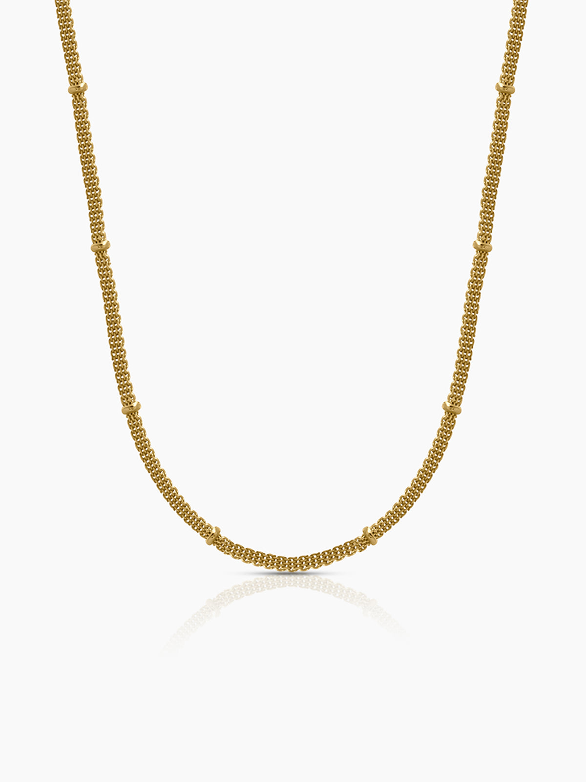 Zeya Textured Chain With Multi-Strand Woven Links 18K Gold Plated Chain