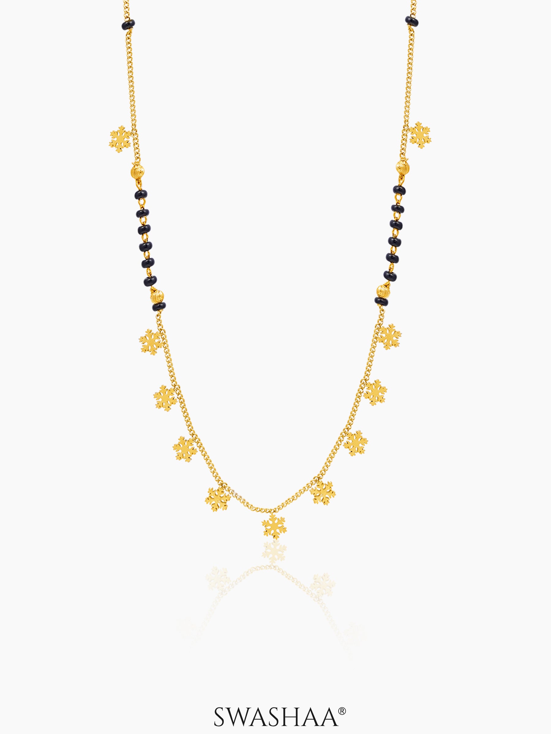 Ziva Snowflake 18K Gold Plated Mangalsutra – Swashaa