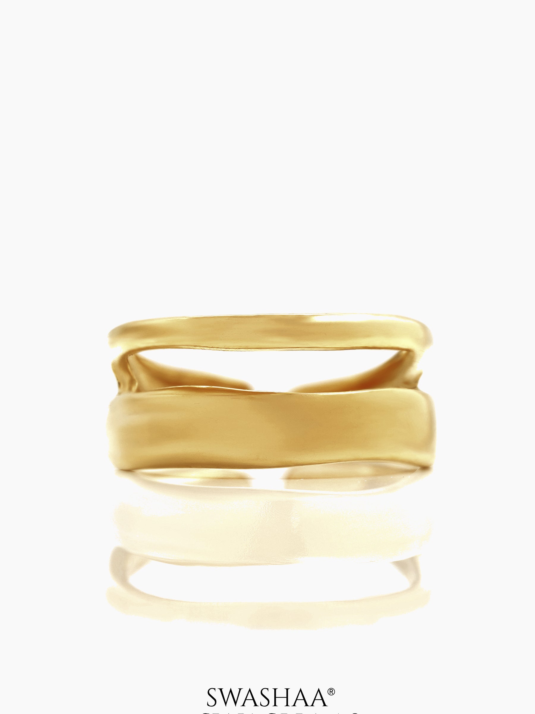 Zoey Dual Band Space Adjustable 18K Gold Plated Ring