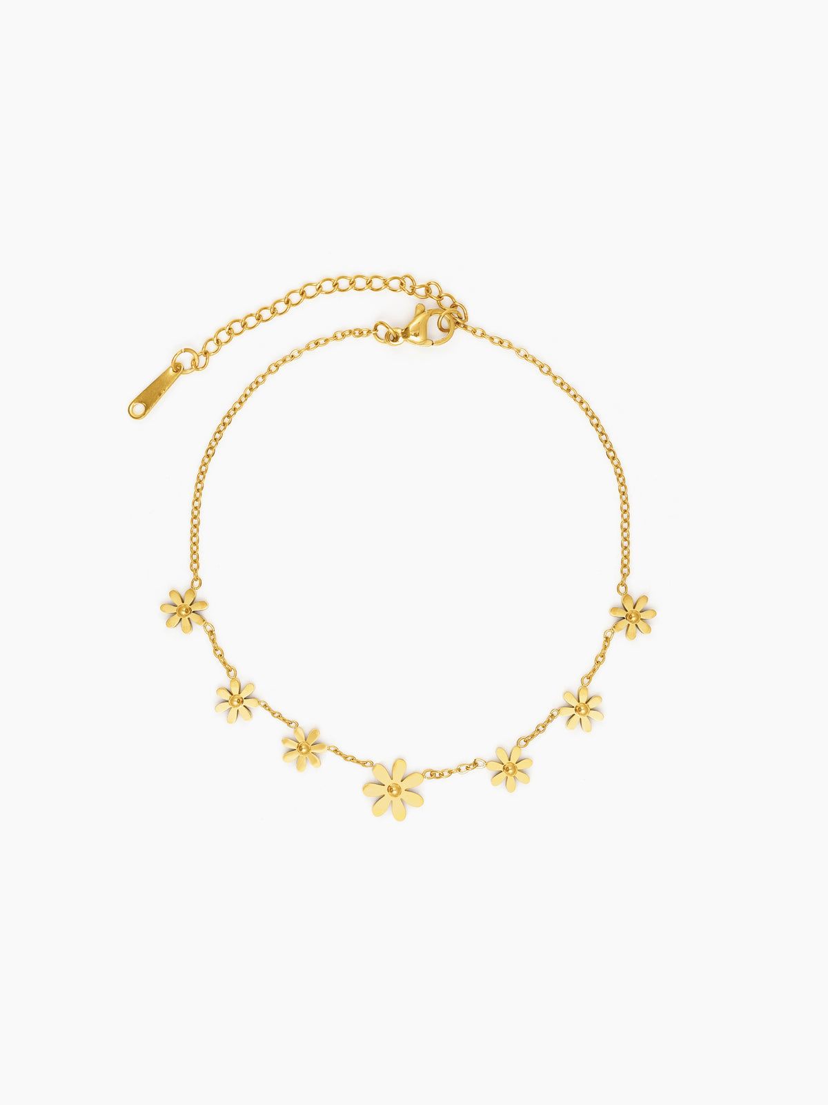 Zofia Flory Flower Charms 18K Gold Plated Women's Anklet