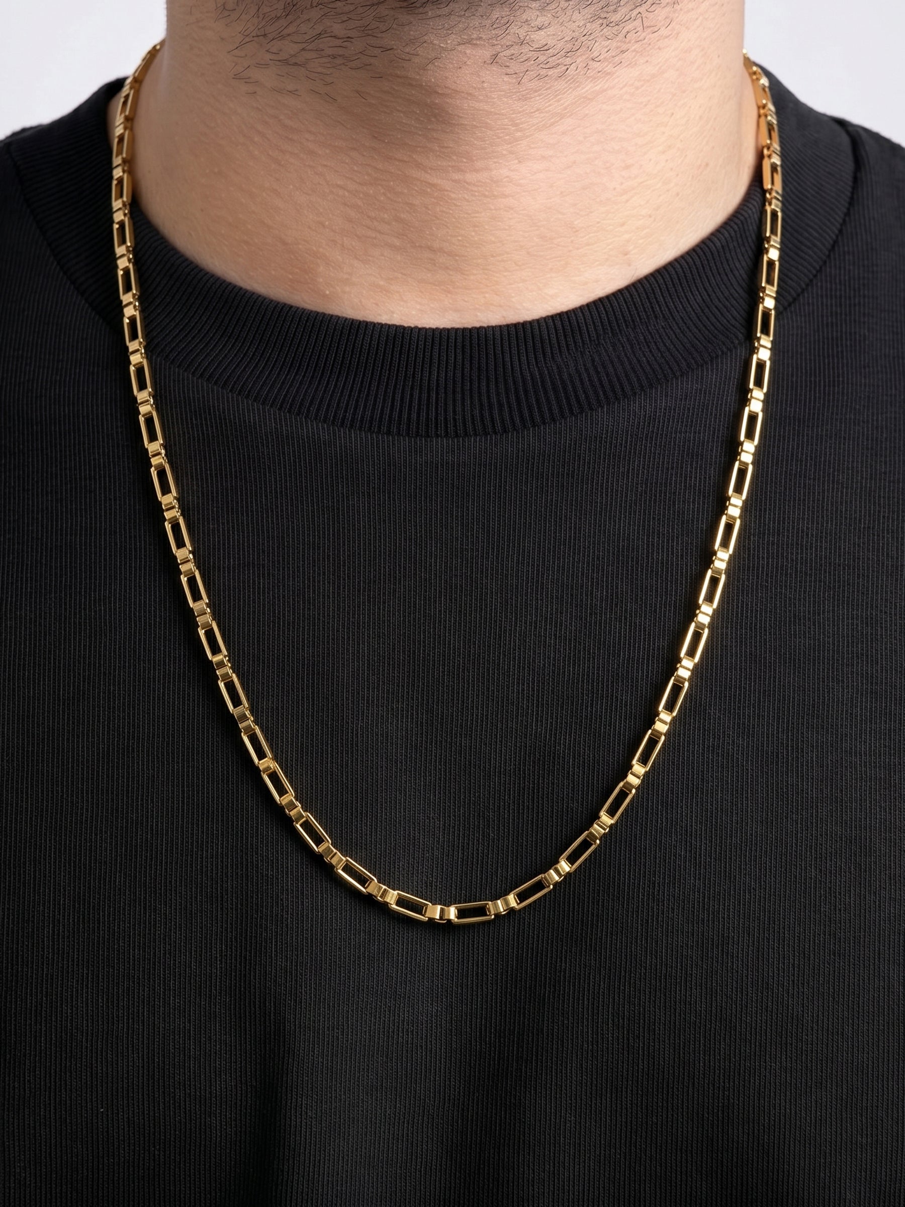 Zoky Rectangular Link 18K Gold Plated Men's Chain
