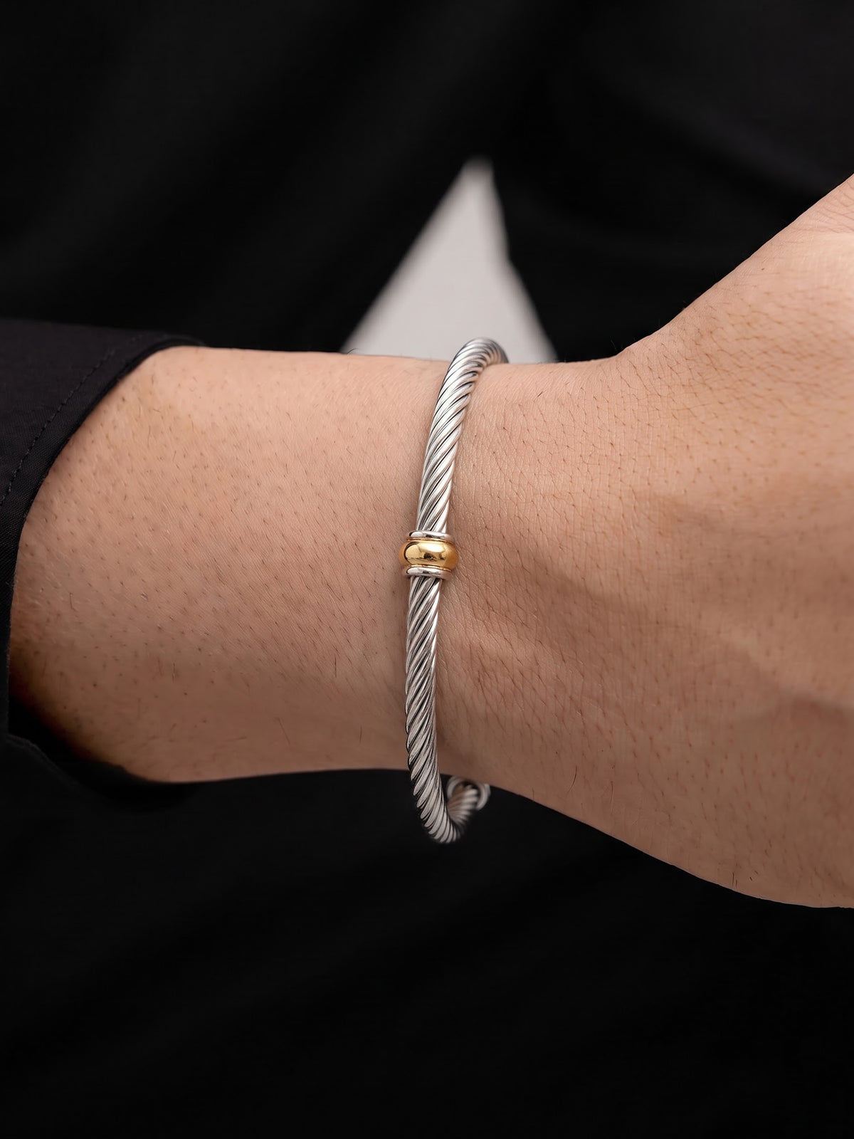 Zubin Wired Silver - 18K Gold Plated Men's Barcelet