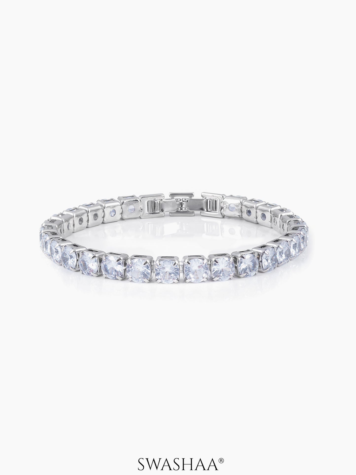 Orion Diamonds White Silver Men's Tennis Bracelet