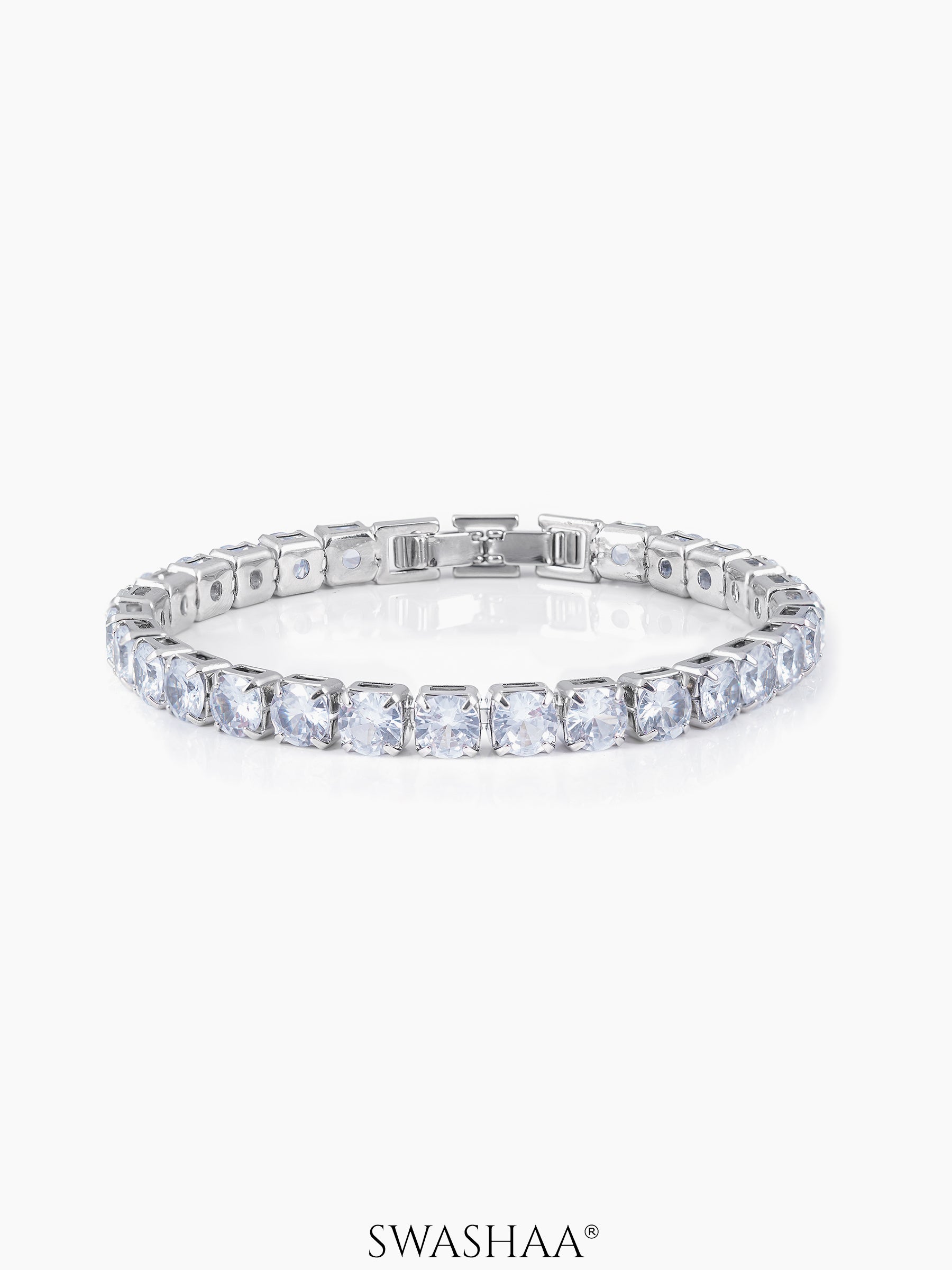Orion Diamonds White Silver Men's Tennis Bracelet