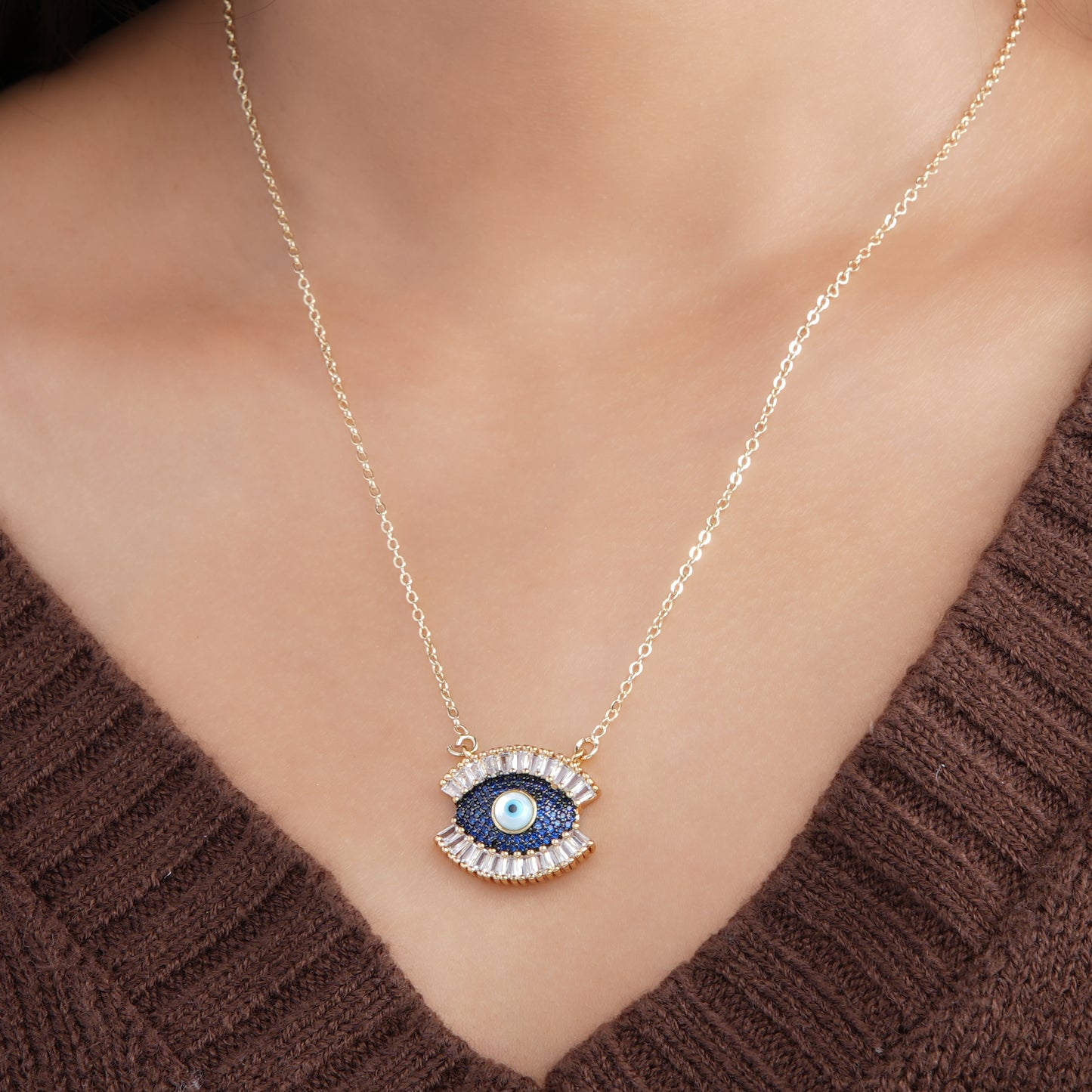 Meesha Evil Eye Necklace - Swashaa