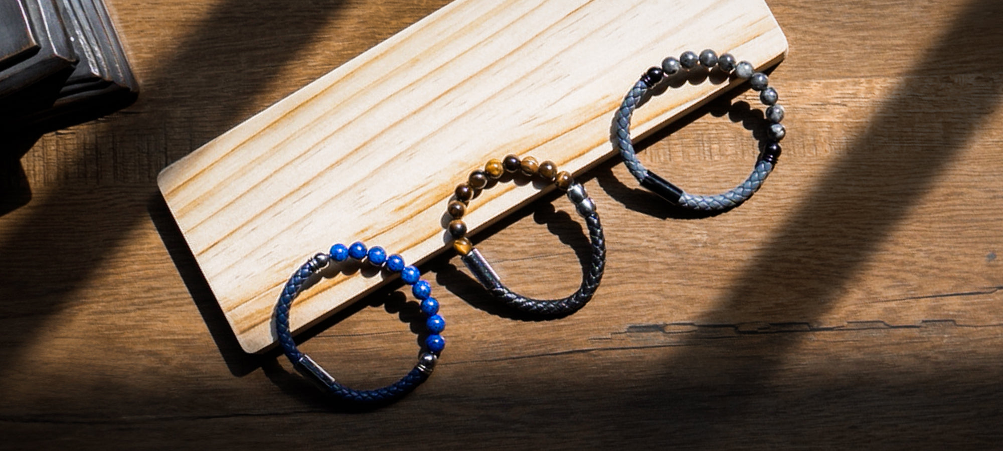 Modern Men's Beaded Leather Bracelet