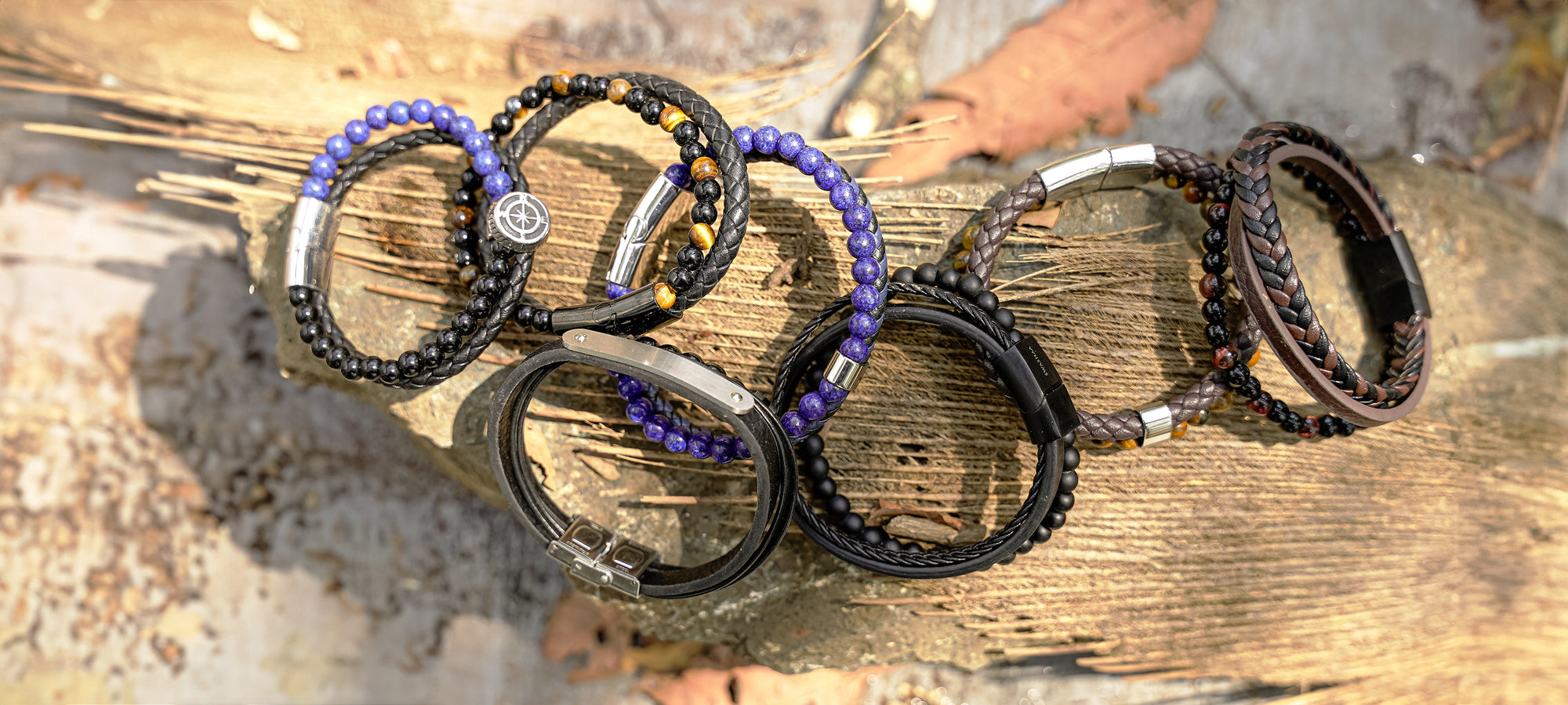 Classic Beaded Leather Bracelets