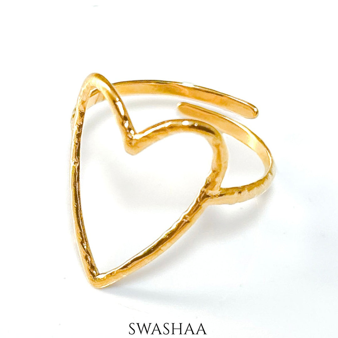 Susana Heart 18K Gold Plated Ring