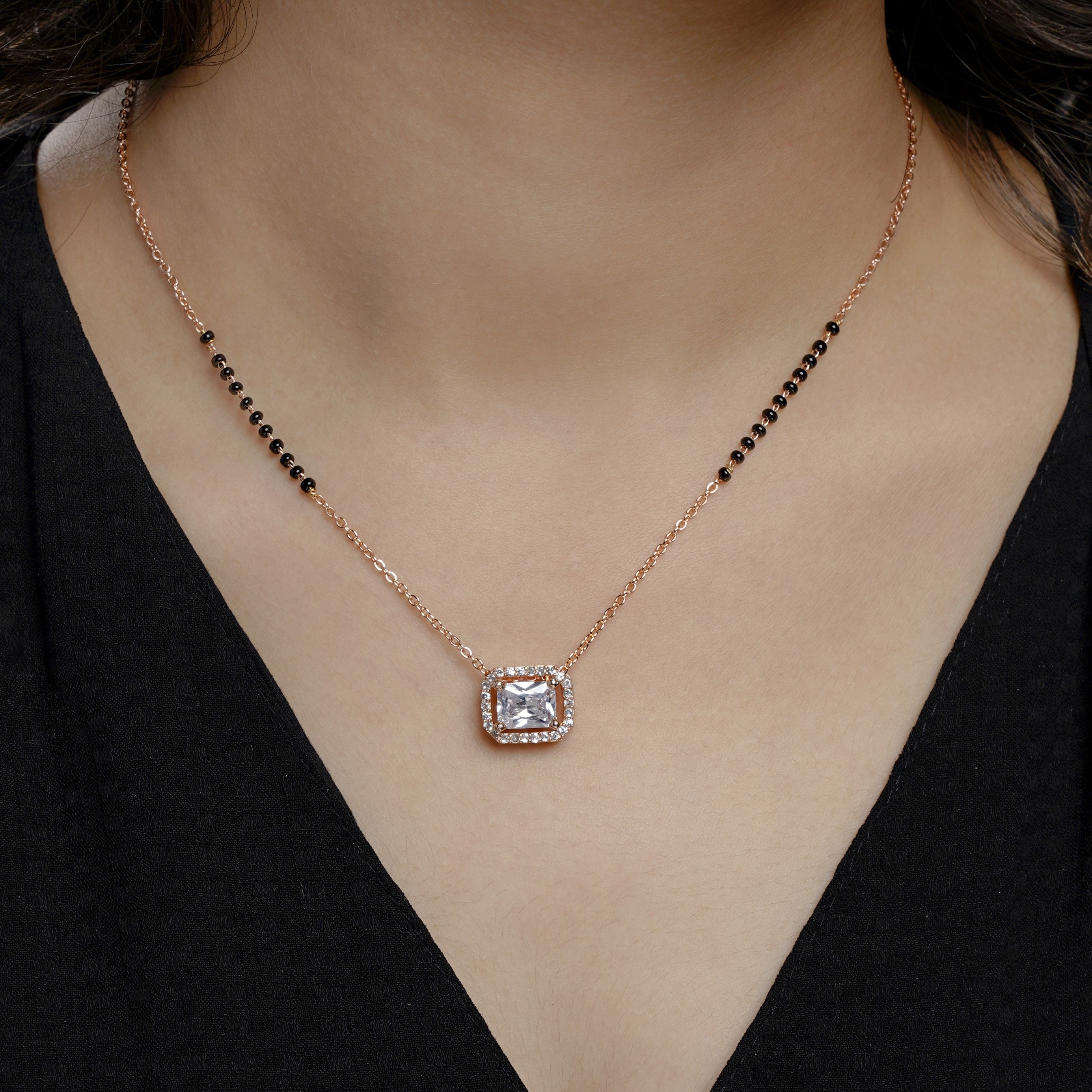 Anisa Rosegold Plated Mangalsutra