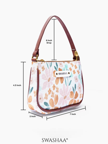 Aster Petal Print Women's Mini Shoulder Bag
