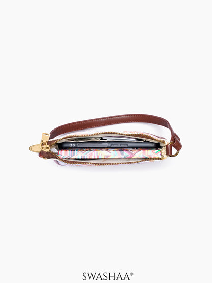 Aster Petal Print Women's Mini Shoulder Bag