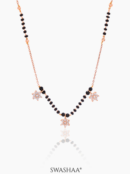 Aadhya Floral Charms Rosegold Plated Mangalsutra